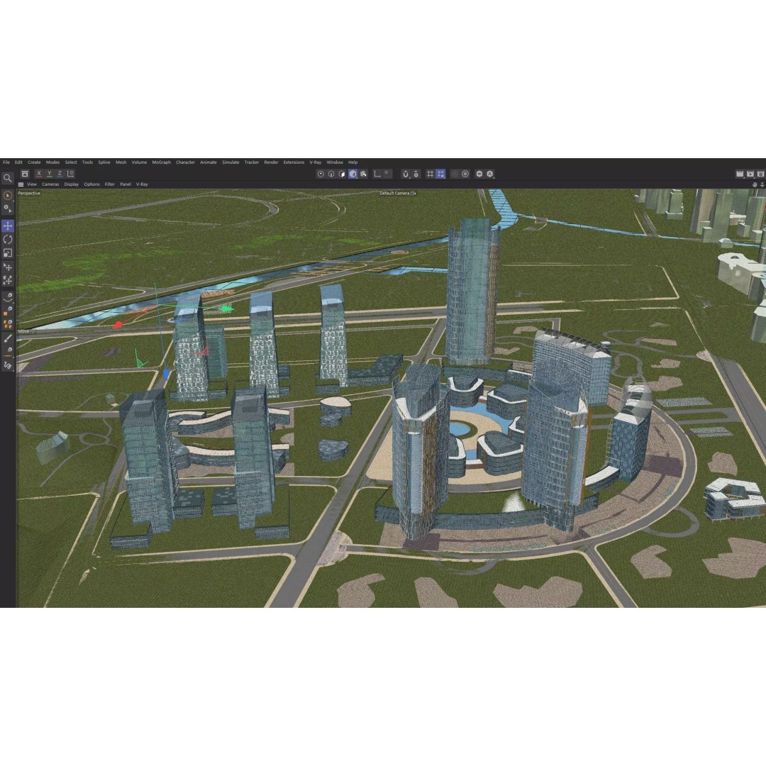 Futuristic Cityscape 3D Model – High-Quality Archviz Asset, FBX - View 12
