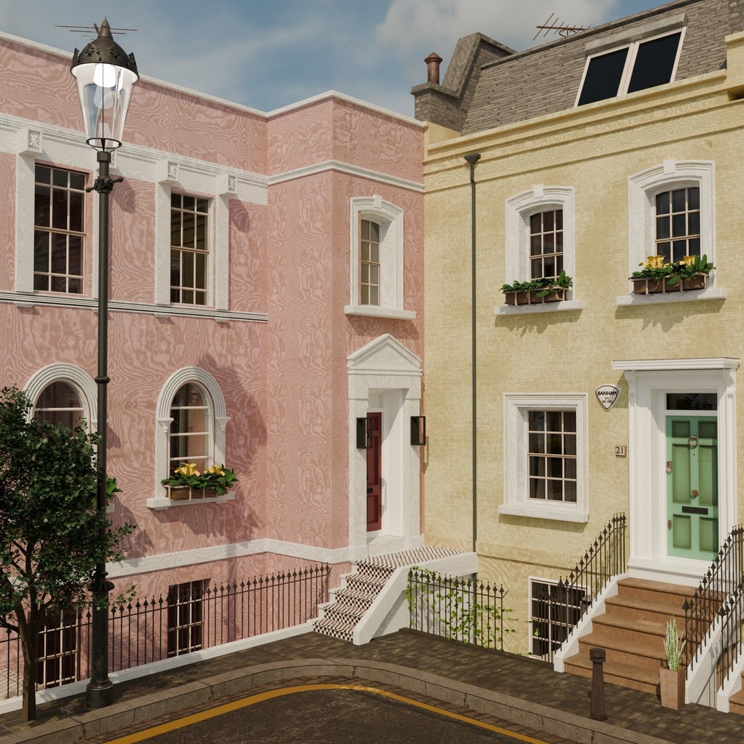 London House 3D Model – Low Poly Architectural Asset, Blender - View 11