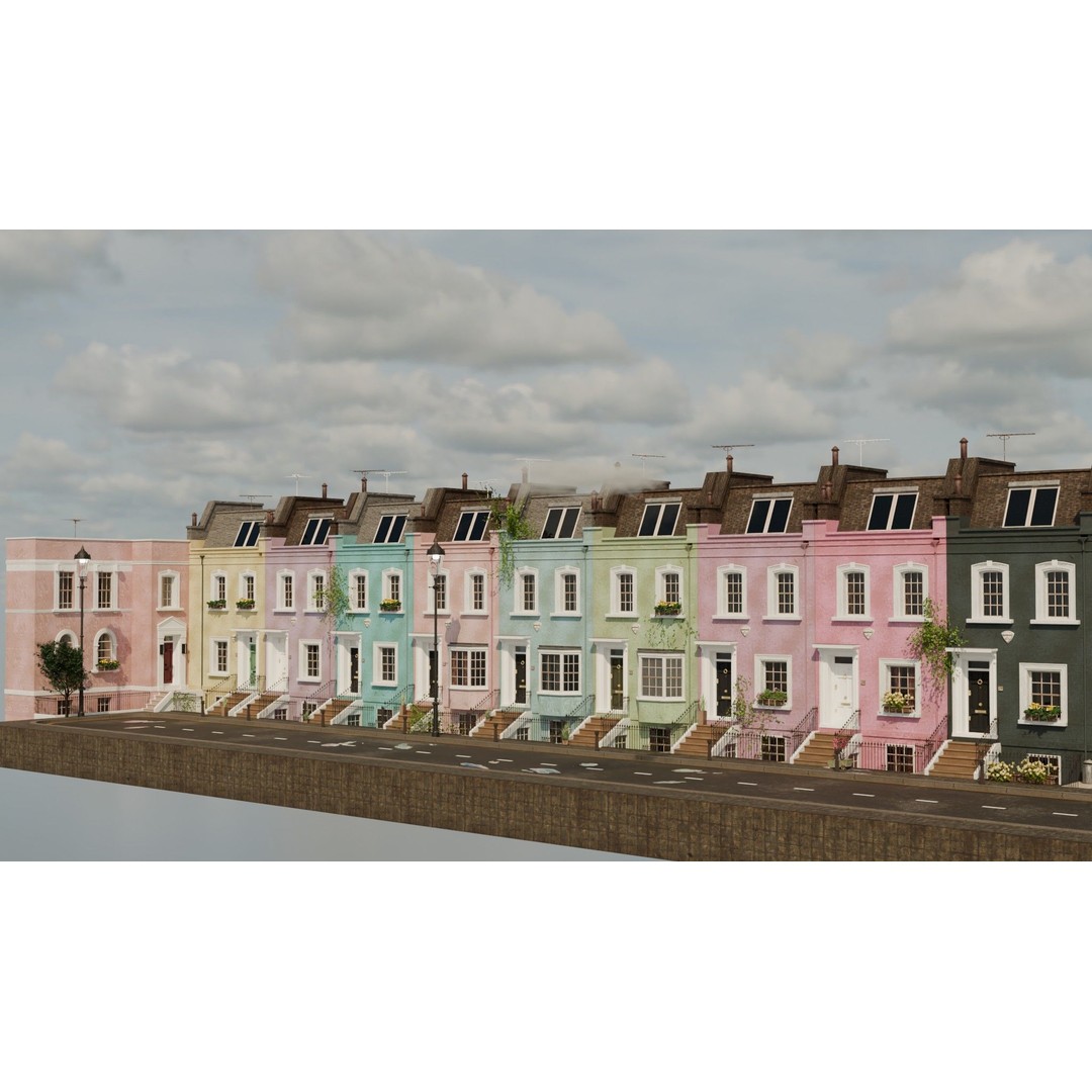 London House 3D Model – Low Poly Architectural Asset, Blender - View 43