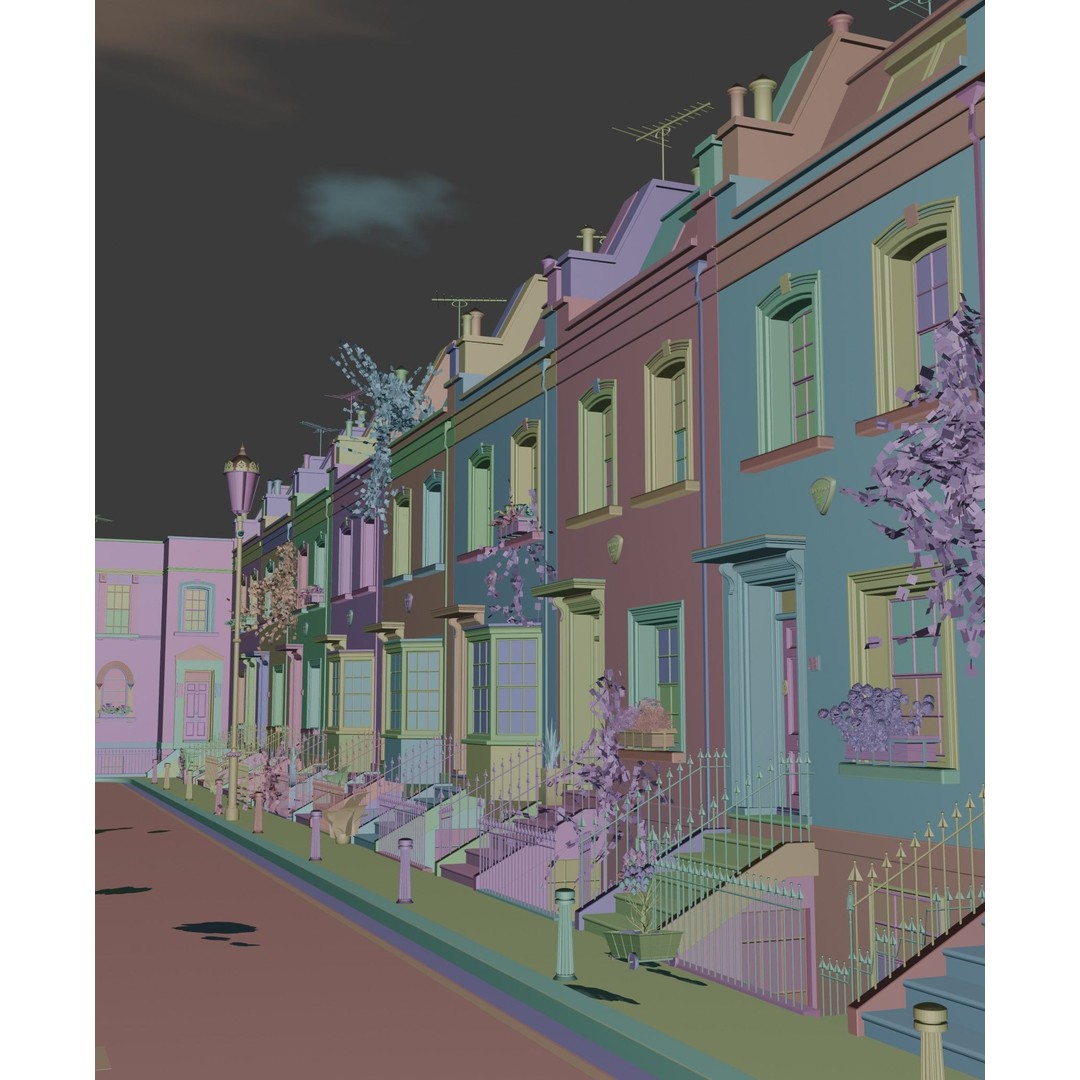 London House 3D Model – Low Poly Architectural Asset, Blender - View 44