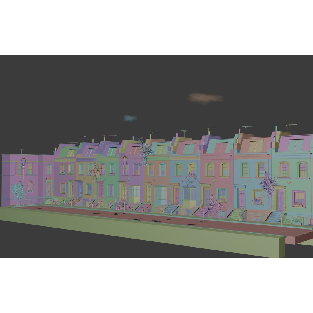 London House 3D Model – Low Poly Architectural Asset, Blender - View 53