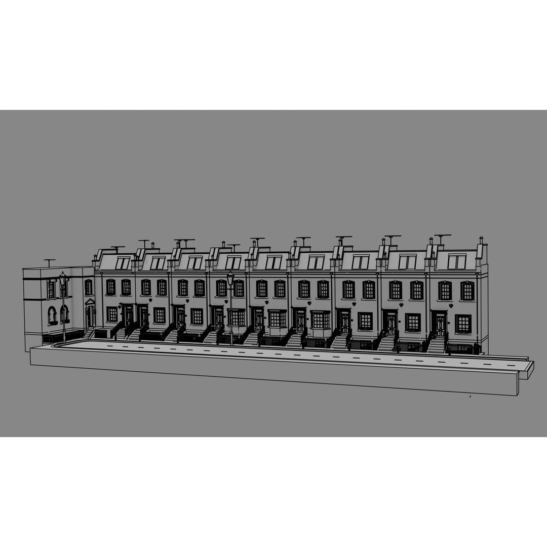 London House 3D Model – Low Poly Architectural Asset, Blender - View 54