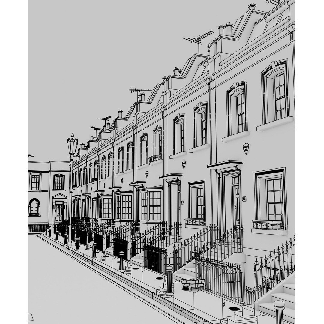 London House 3D Model – Low Poly Architectural Asset, Blender - View 6