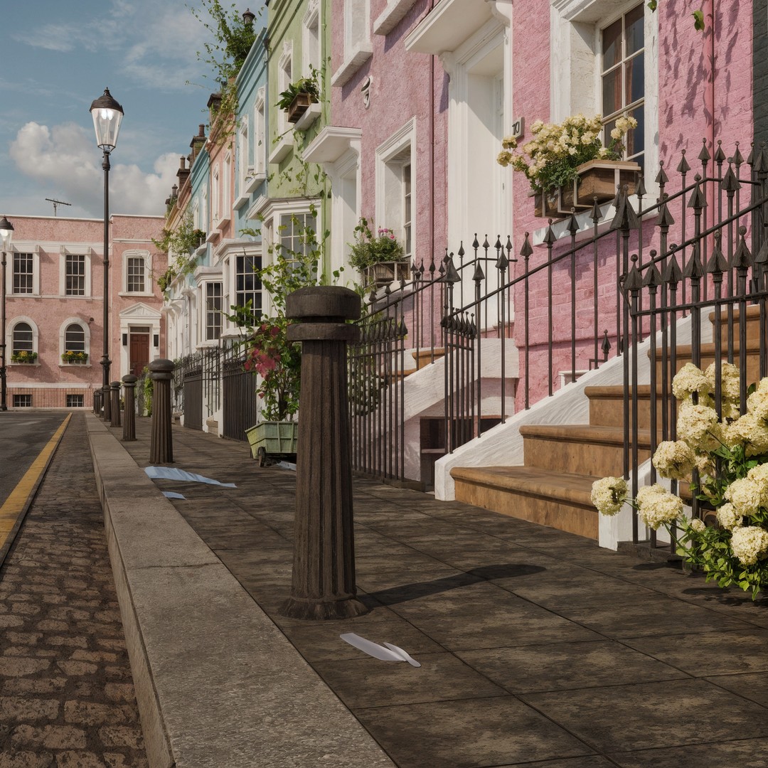London House 3D Model – Low Poly Architectural Asset, Blender - View 7
