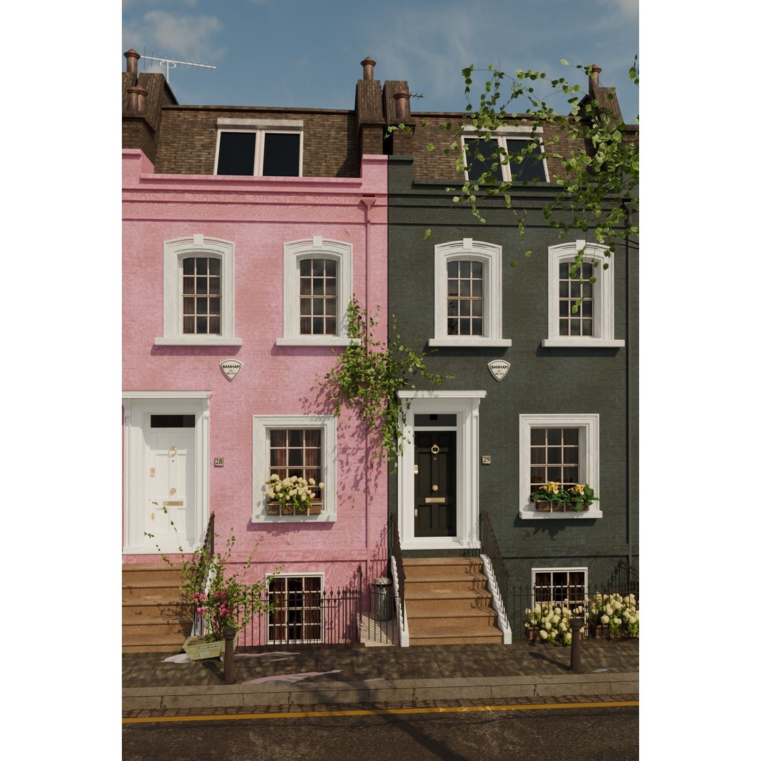 London House 3D Model – Low Poly Architectural Asset, Blender - View 8