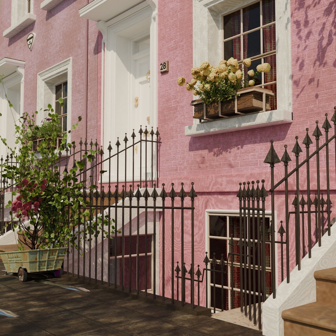 London House 3D Model – Low Poly Architectural Asset, Blender - View 9