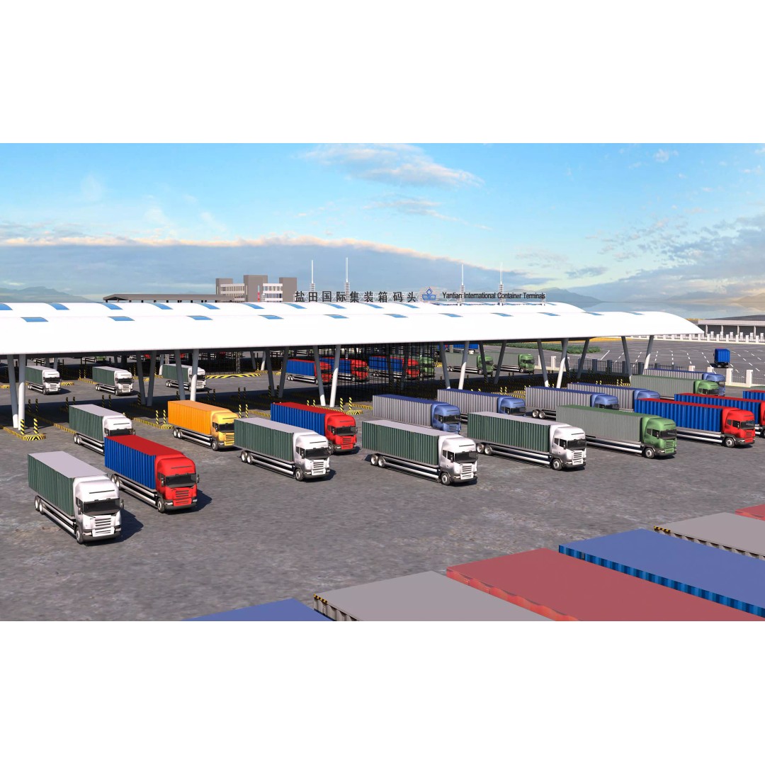 Industrial Port Harbor 3D Model – Container Terminal Scene, FBX, OBJ - View 12