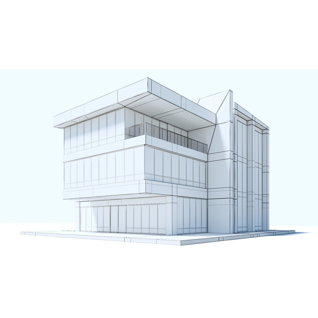 Office Building 3D Model – Modern Exterior with PBR Textures, FBX - View 16