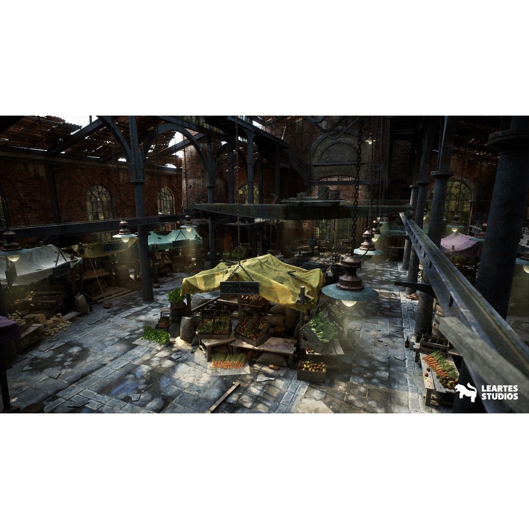 Victorian Market 3D Model – Low Poly Game Asset, 230 Unique Meshes - View 11