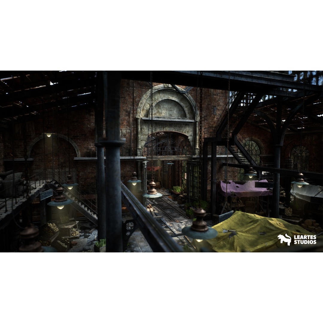 Victorian Market 3D Model – Low Poly Game Asset, 230 Unique Meshes - View 12