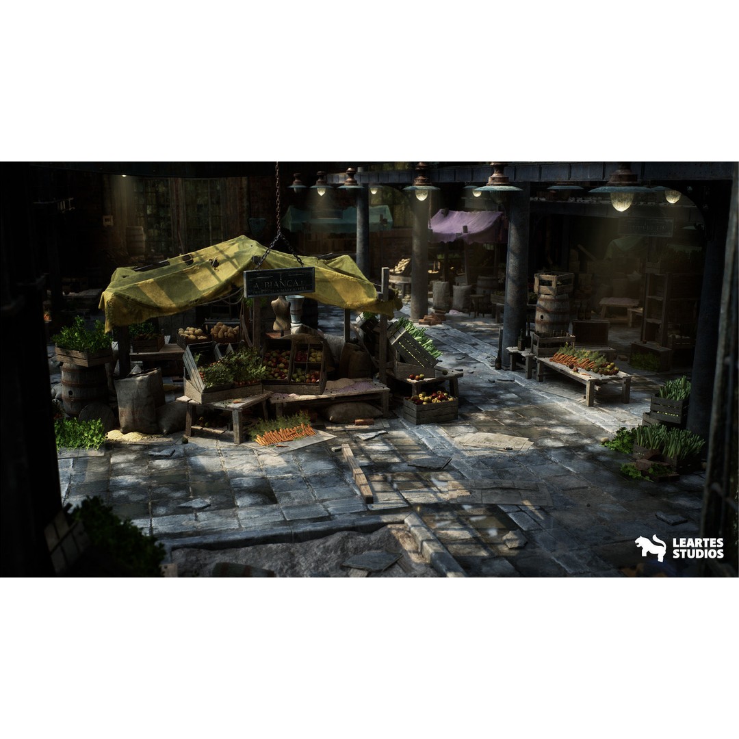 Victorian Market 3D Model – Low Poly Game Asset, 230 Unique Meshes - View 16