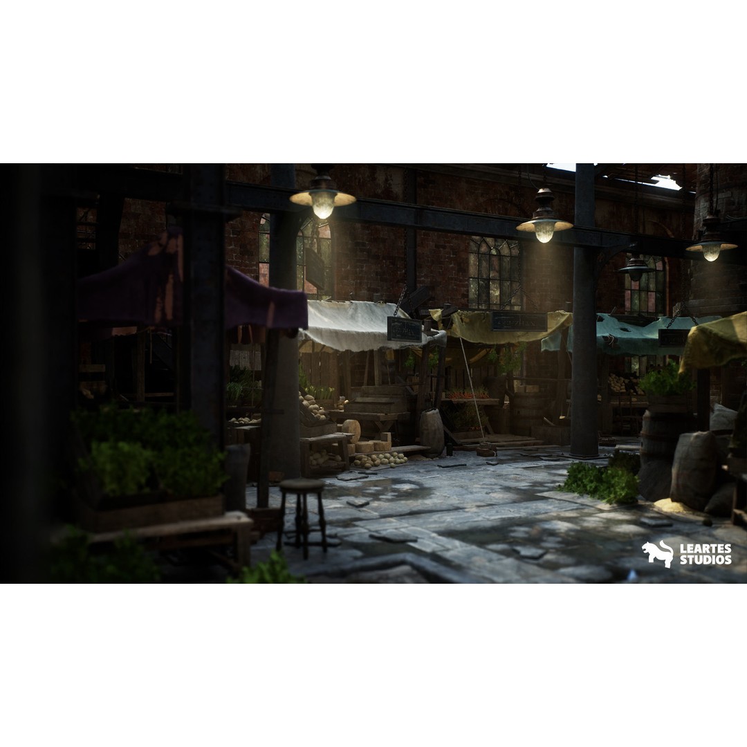 Victorian Market 3D Model – Low Poly Game Asset, 230 Unique Meshes - View 18