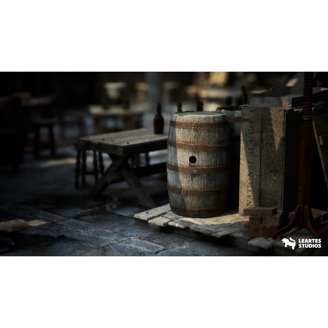 Victorian Market 3D Model – Low Poly Game Asset, 230 Unique Meshes - View 25