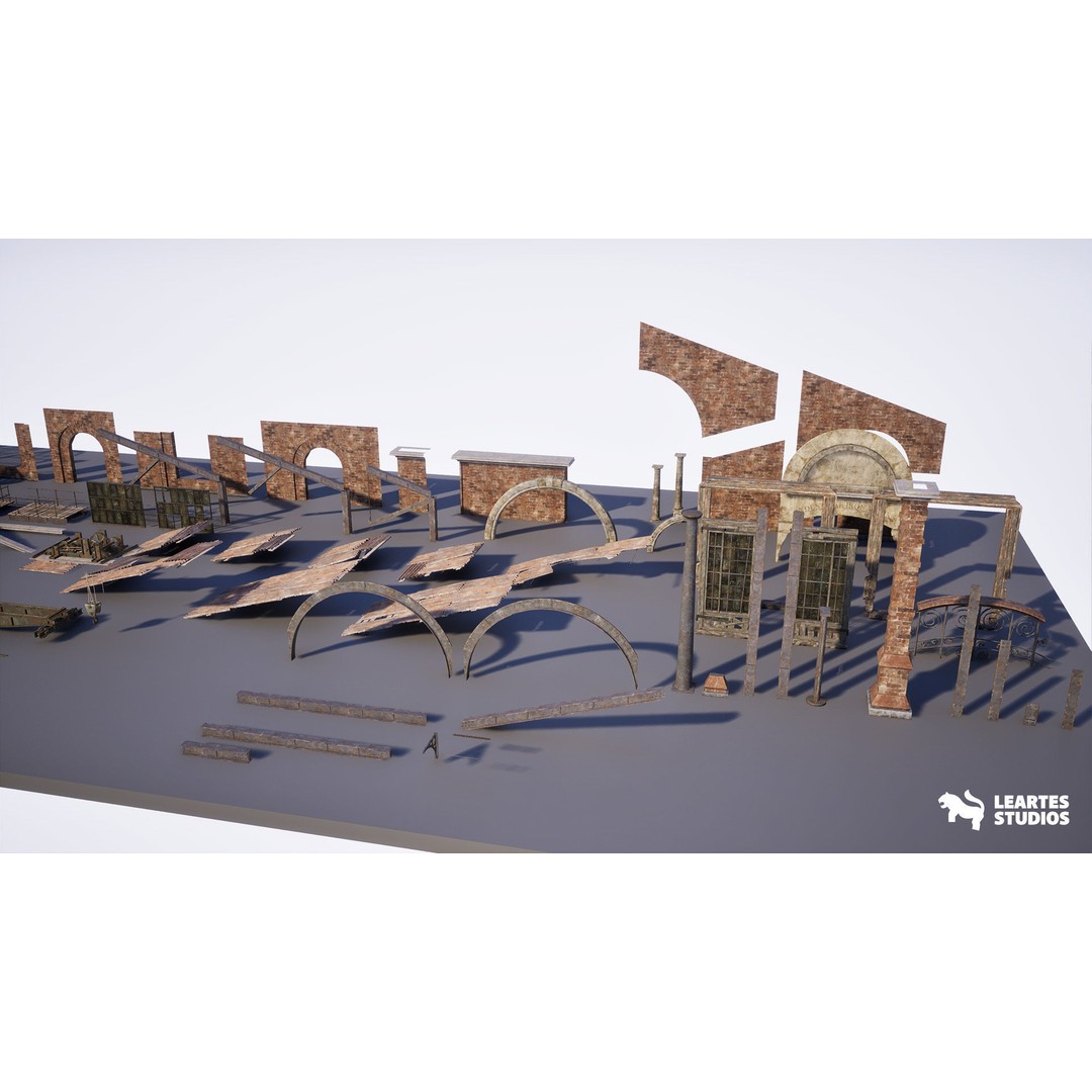 Victorian Market 3D Model – Low Poly Game Asset, 230 Unique Meshes - View 27