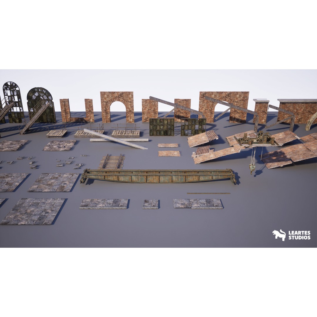 Victorian Market 3D Model – Low Poly Game Asset, 230 Unique Meshes - View 28