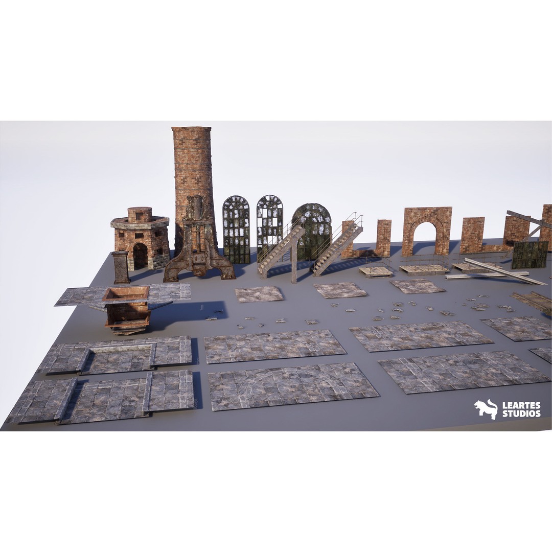 Victorian Market 3D Model – Low Poly Game Asset, 230 Unique Meshes - View 29