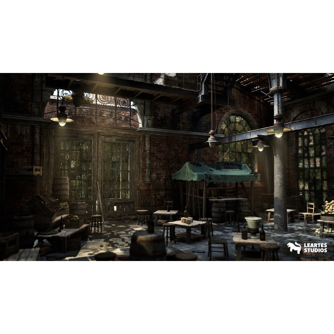 Victorian Market 3D Model – Low Poly Game Asset, 230 Unique Meshes - View 9