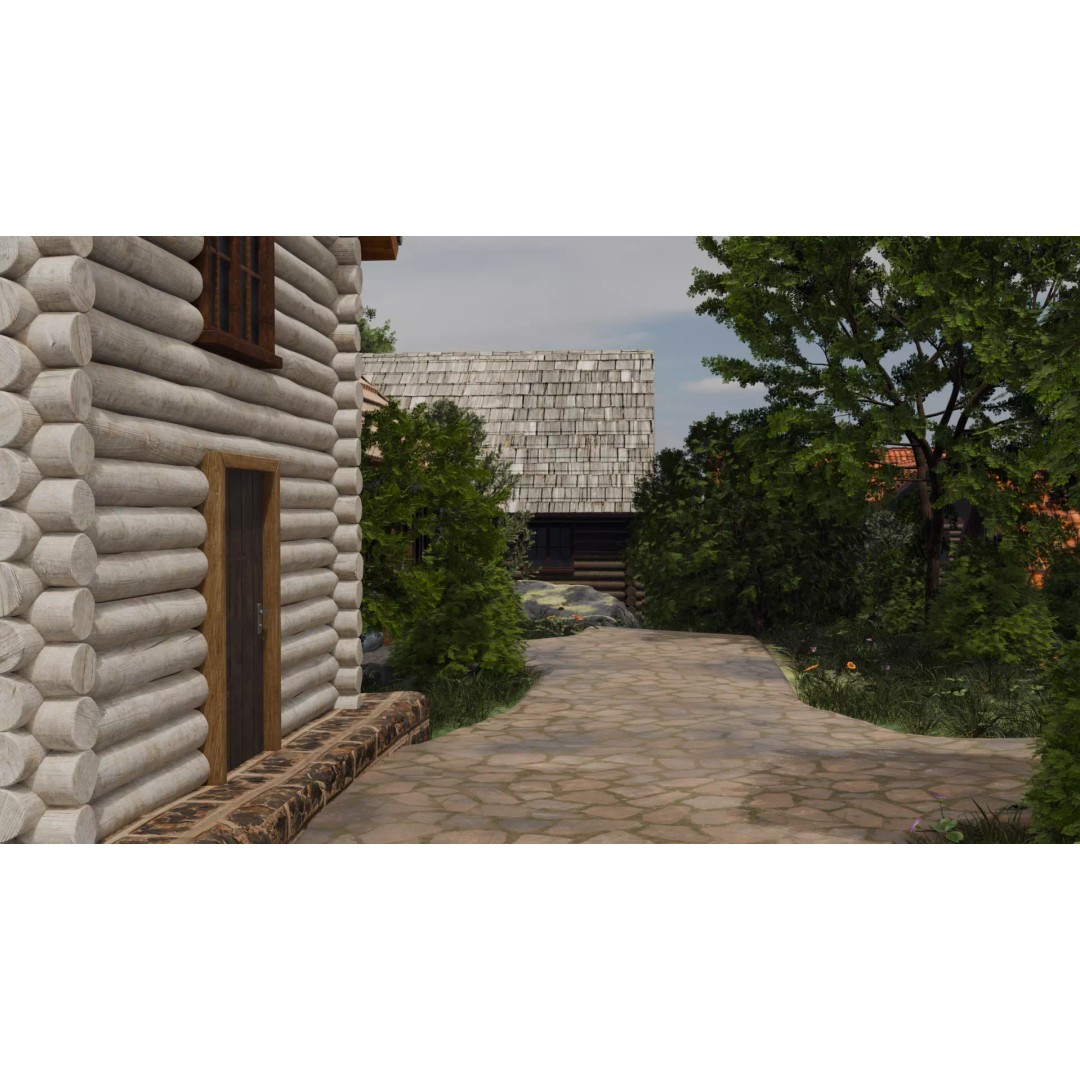 Mountain Village 3D Model – PBR Landscape Environment for Blender - View 12