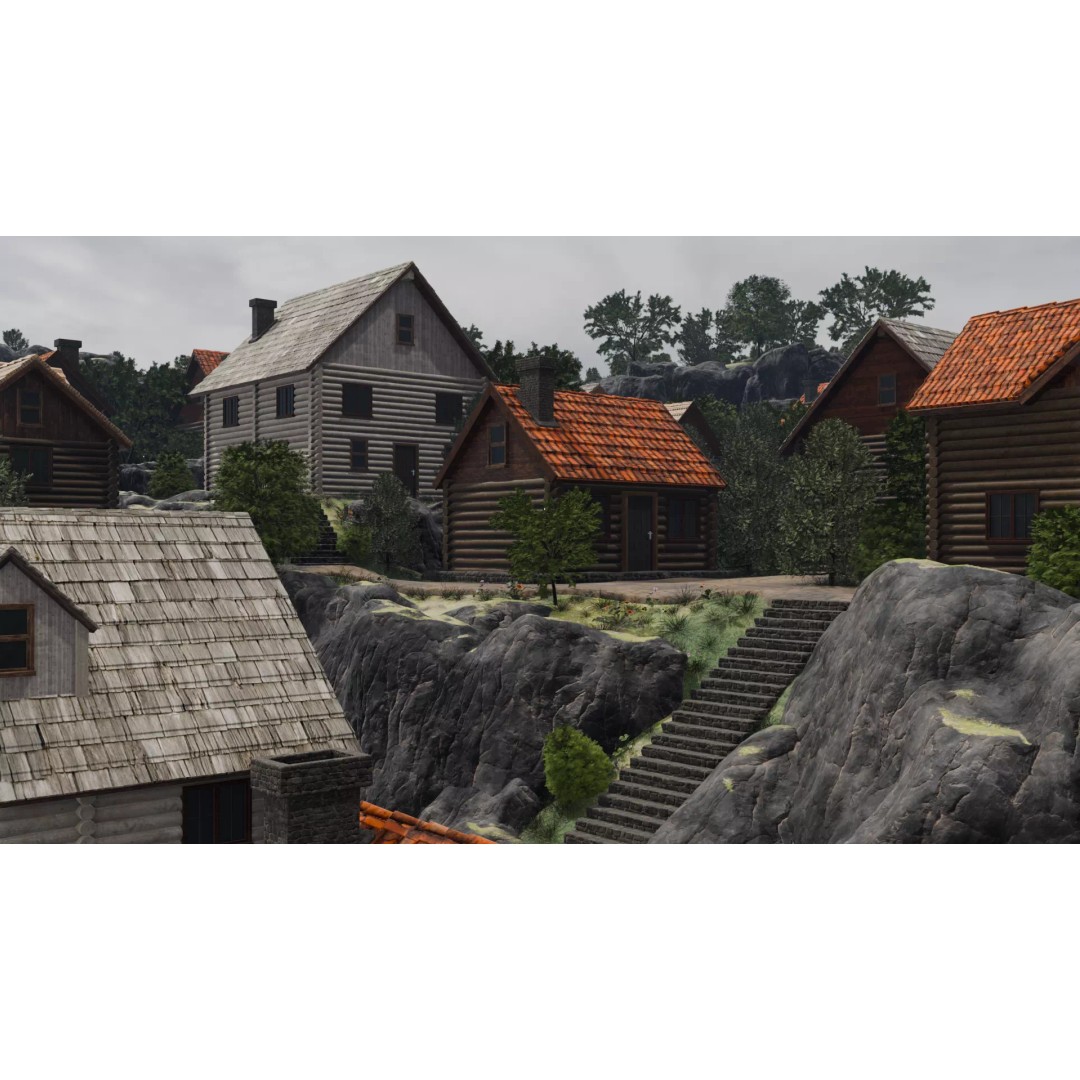 Mountain Village 3D Model – PBR Landscape Environment for Blender - View 17