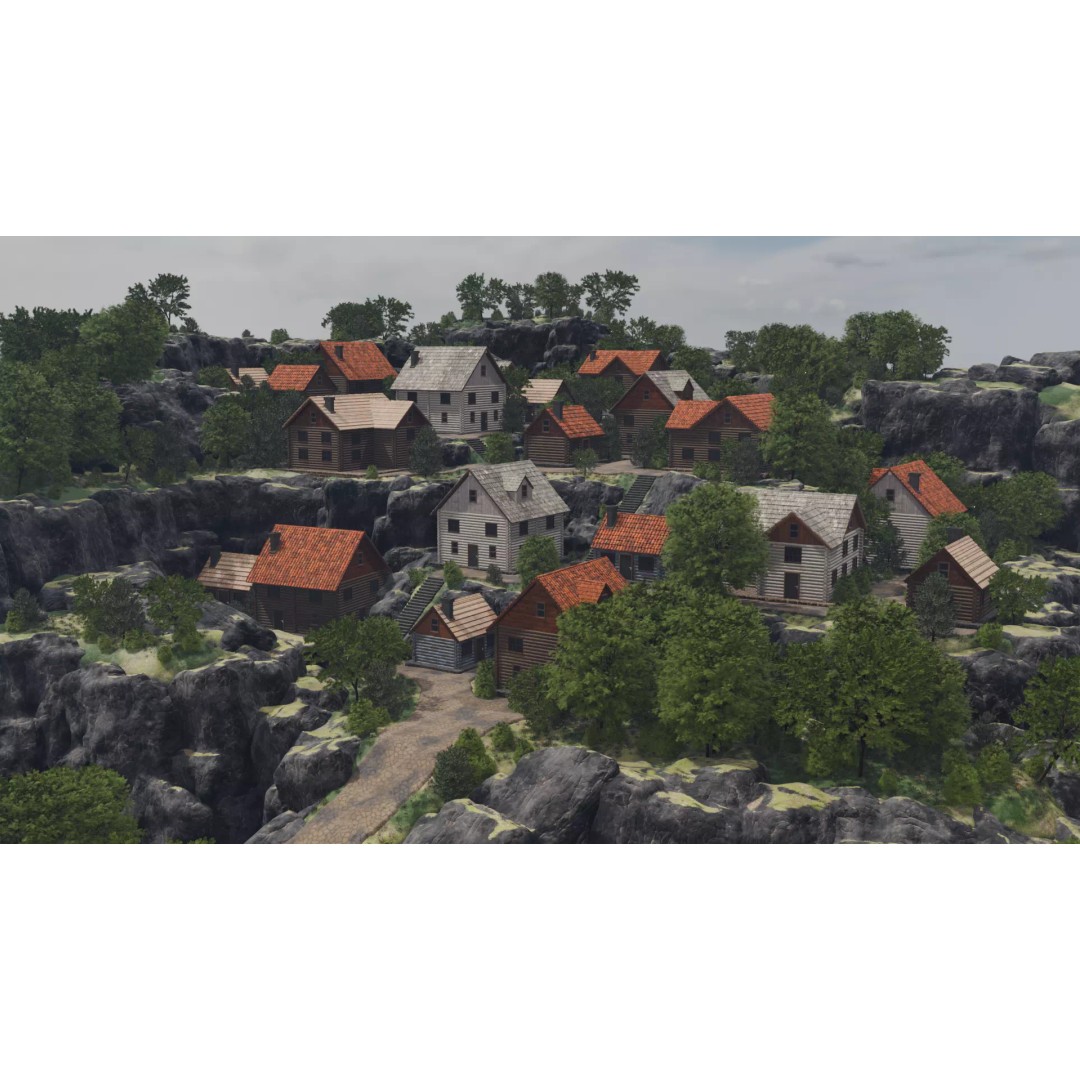 Mountain Village 3D Model – PBR Landscape Environment for Blender - View 2