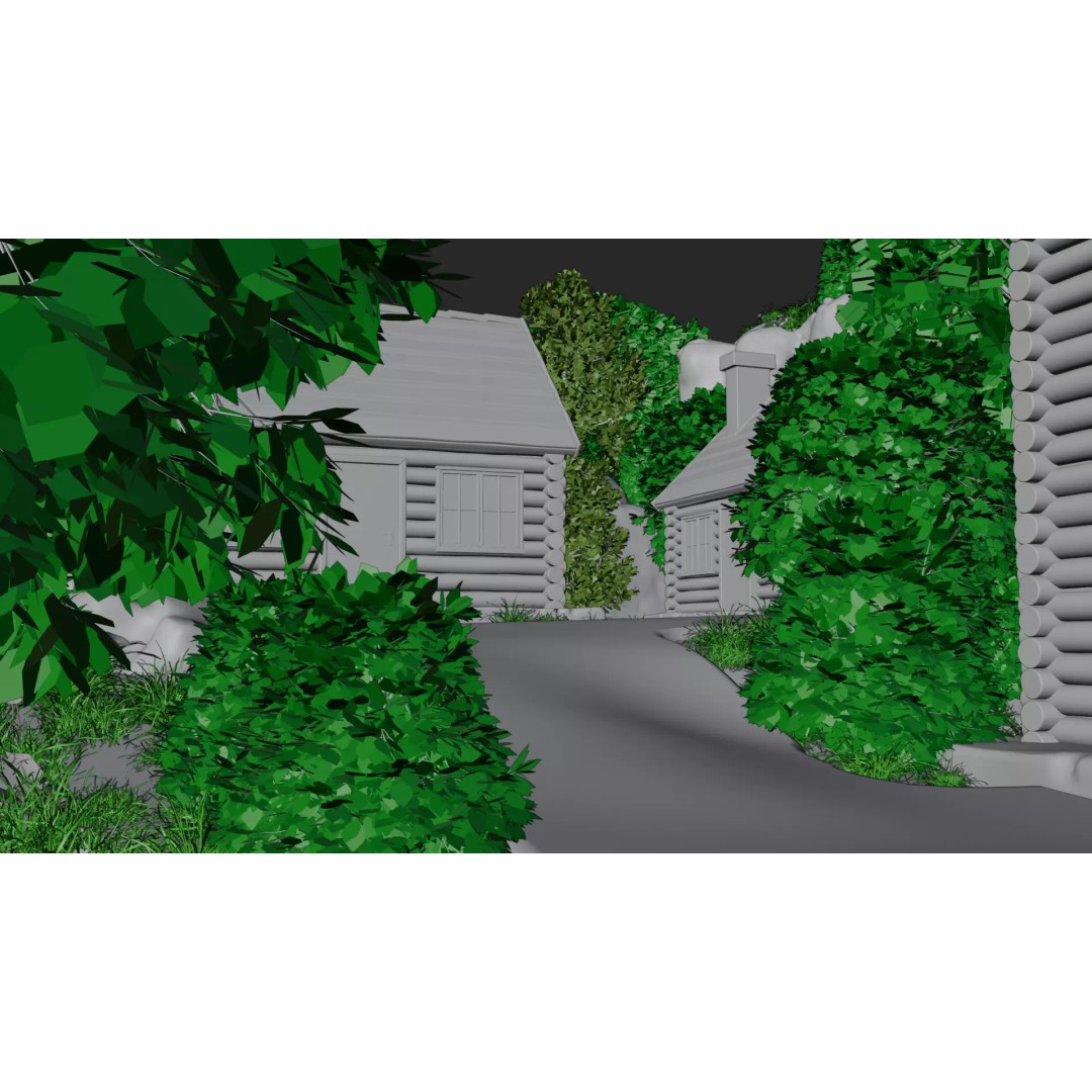Mountain Village 3D Model – PBR Landscape Environment for Blender - View 28
