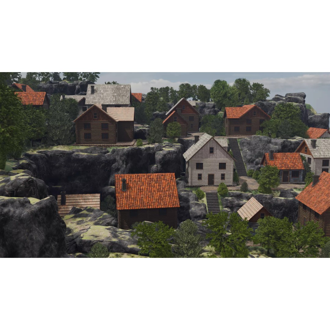 Mountain Village 3D Model – PBR Landscape Environment for Blender - View 3