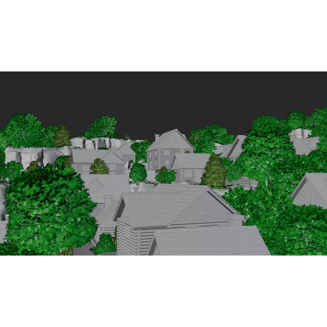 Mountain Village 3D Model – PBR Landscape Environment for Blender - View 35