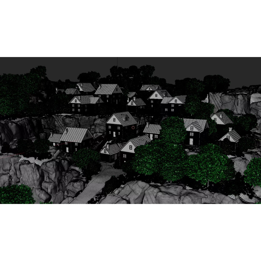 Mountain Village 3D Model – PBR Landscape Environment for Blender - View 36