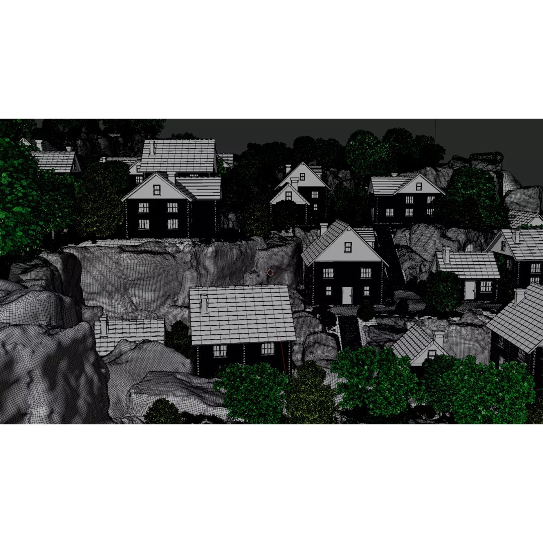 Mountain Village 3D Model – PBR Landscape Environment for Blender - View 37