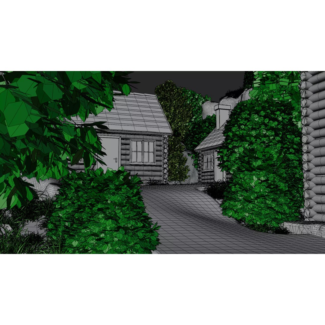 Mountain Village 3D Model – PBR Landscape Environment for Blender - View 45