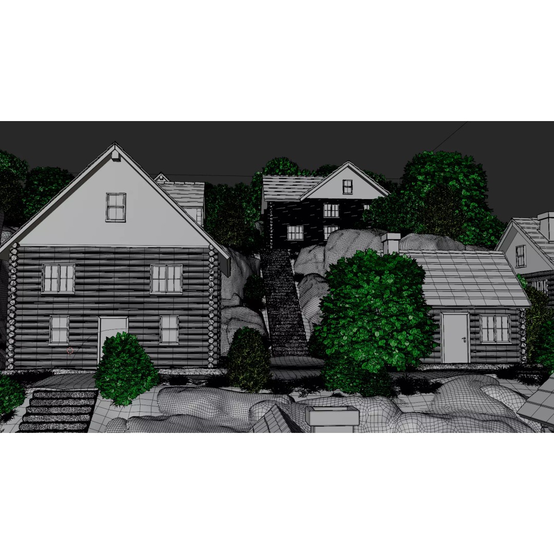 Mountain Village 3D Model – PBR Landscape Environment for Blender - View 47