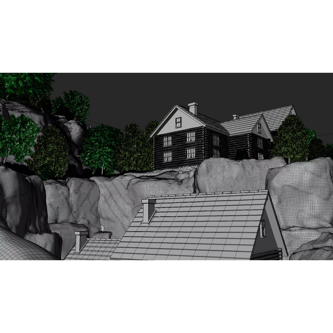 Mountain Village 3D Model – PBR Landscape Environment for Blender - View 48