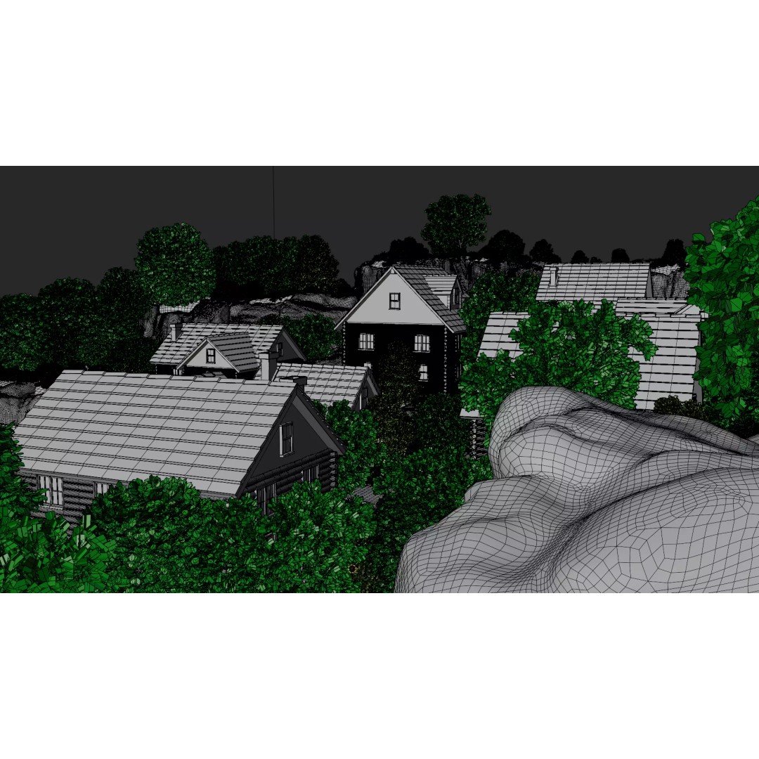 Mountain Village 3D Model – PBR Landscape Environment for Blender - View 49