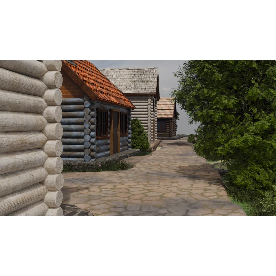 Mountain Village 3D Model – PBR Landscape Environment for Blender - View 5