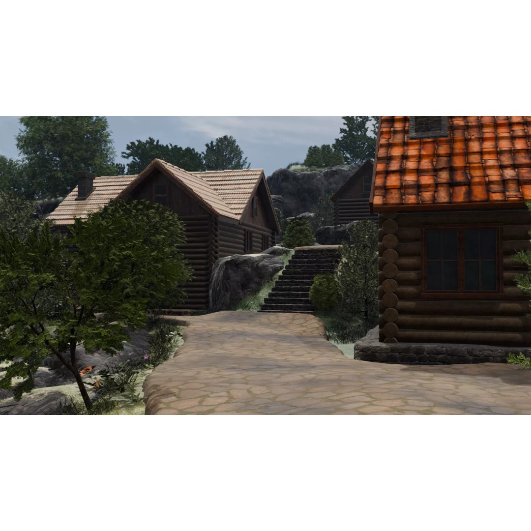 Mountain Village 3D Model – PBR Landscape Environment for Blender - View 6