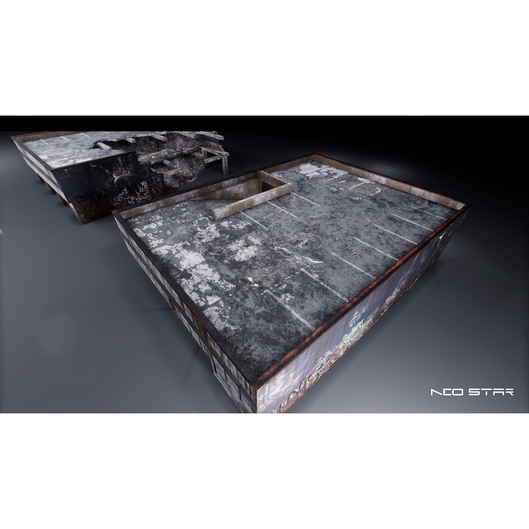 Destroyed Buildings 3D Model – Low Poly Game Asset, FBX & OBJ - View 13