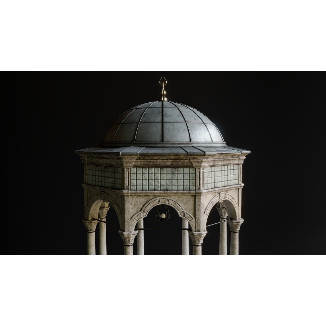 Ablution Fountain 3D Model – Low Poly Historic Architecture, FBX - View 5
