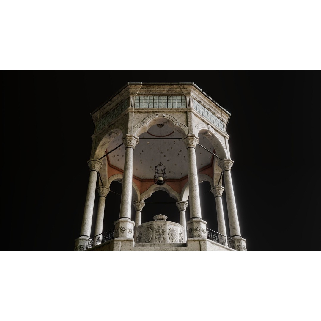 Ablution Fountain 3D Model – Low Poly Historic Architecture, FBX - View 7