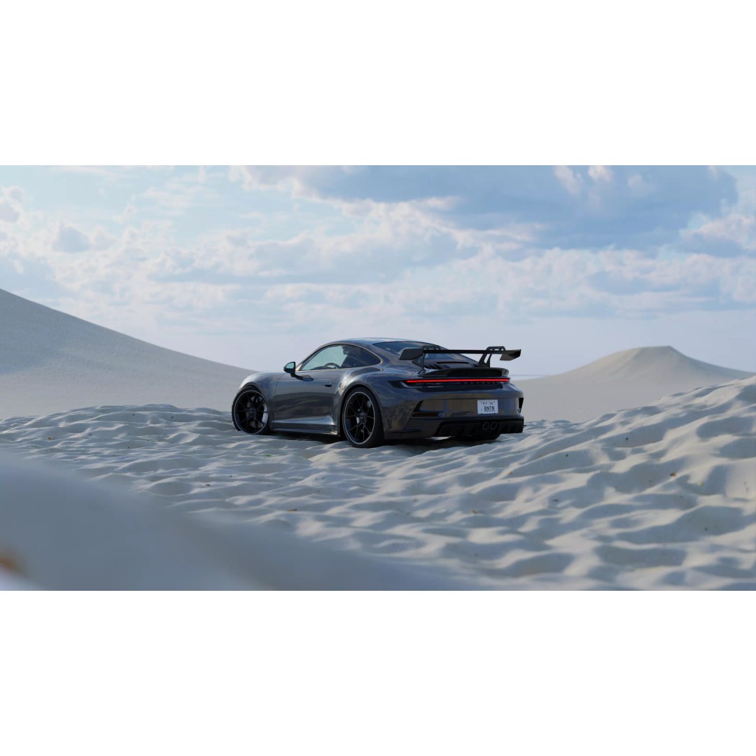 Automotive Render Scene 3D Model – Textured Blender File, Game Ready - View 2