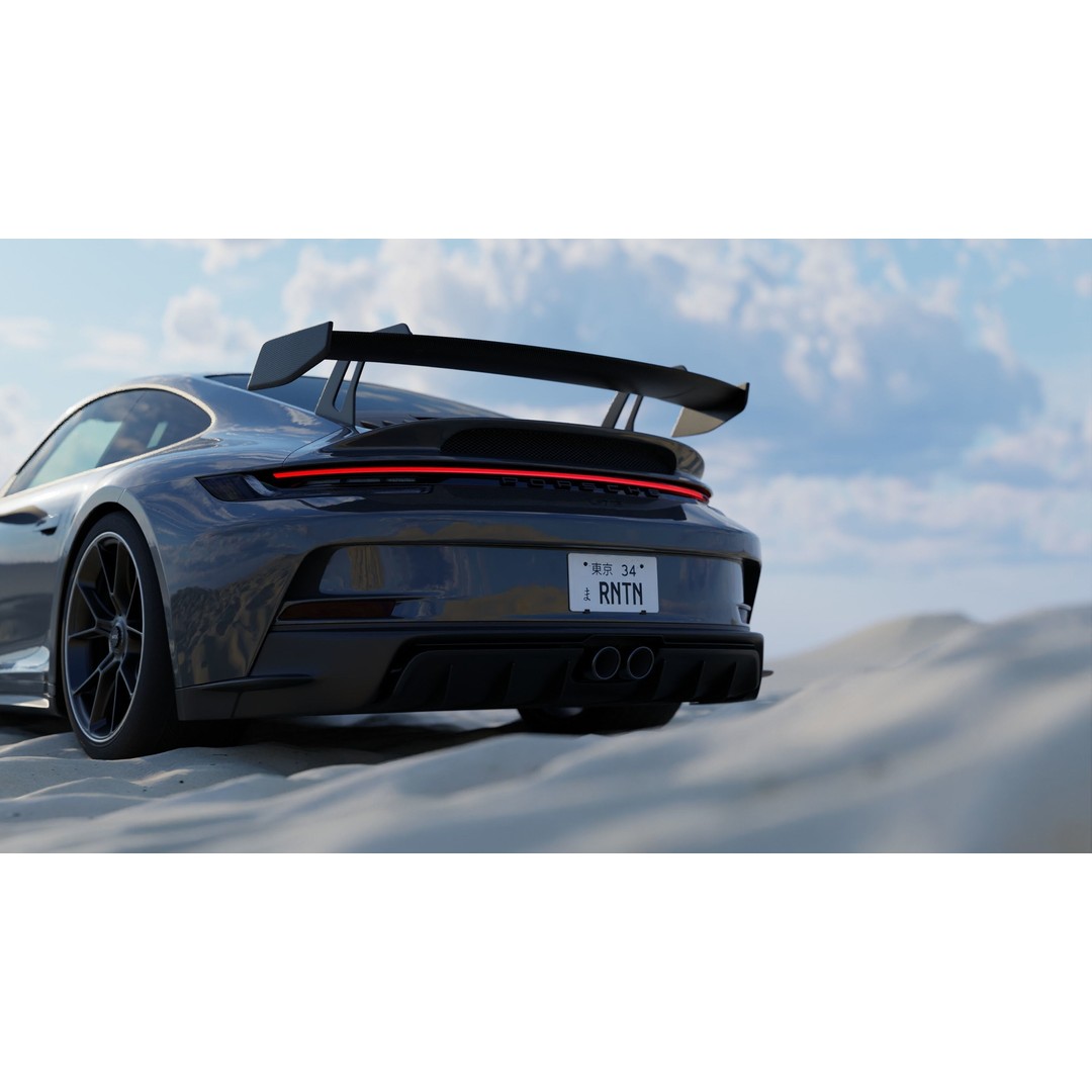 Automotive Render Scene 3D Model – Textured Blender File, Game Ready - View 4