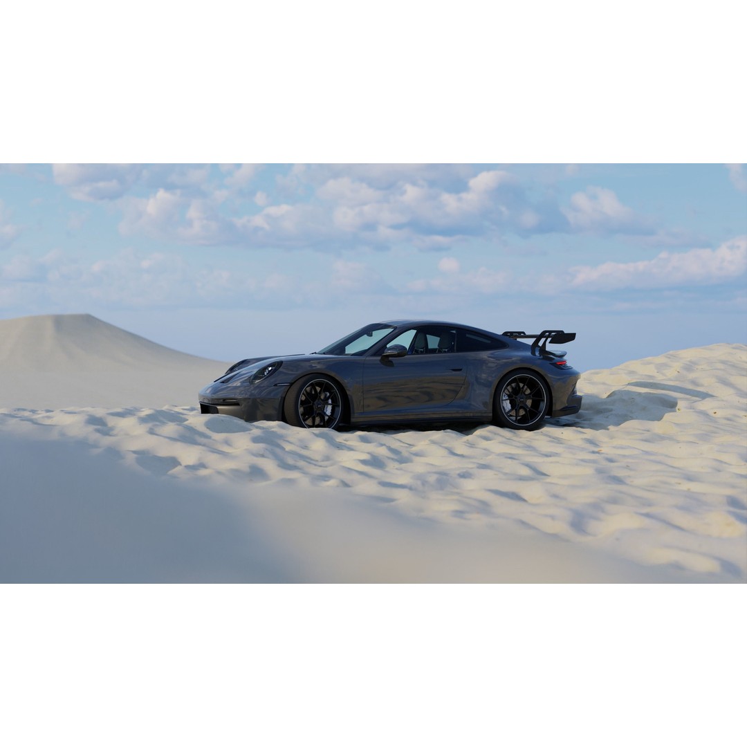 Automotive Render Scene 3D Model – Textured Blender File, Game Ready - View 7