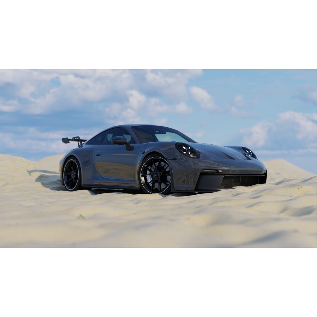 Automotive Render Scene 3D Model – Textured Blender File, Game Ready - View 9
