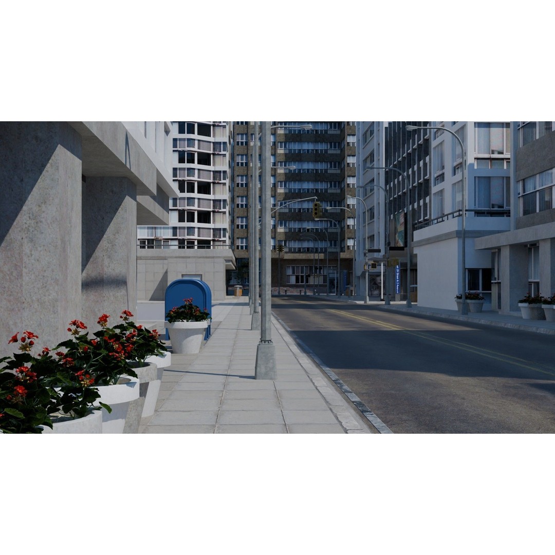 City Downtown Skyscraper 3D Model – Detailed Urban Asset for Games, Blender - View 16