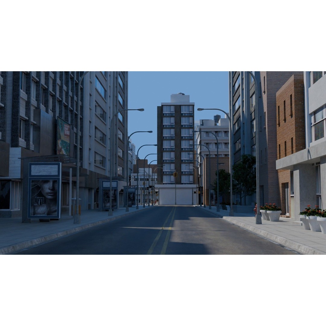 City Downtown Skyscraper 3D Model – Detailed Urban Asset for Games, Blender - View 17