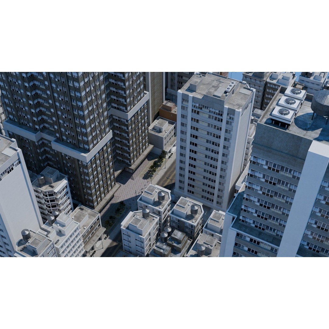 City Downtown Skyscraper 3D Model – Detailed Urban Asset for Games, Blender - View 18
