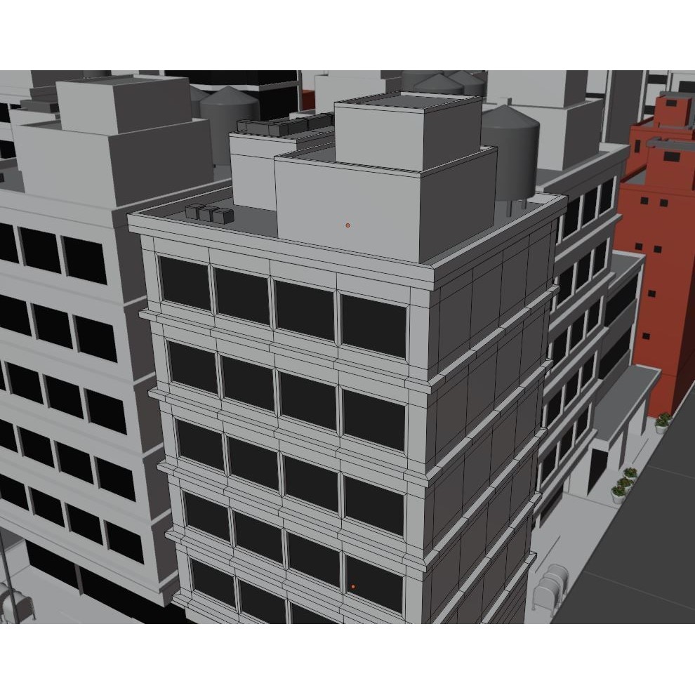 City Downtown Skyscraper 3D Model – Detailed Urban Asset for Games, Blender - View 25