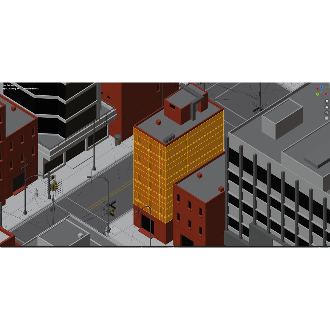 City Downtown Skyscraper 3D Model – Detailed Urban Asset for Games, Blender - View 39