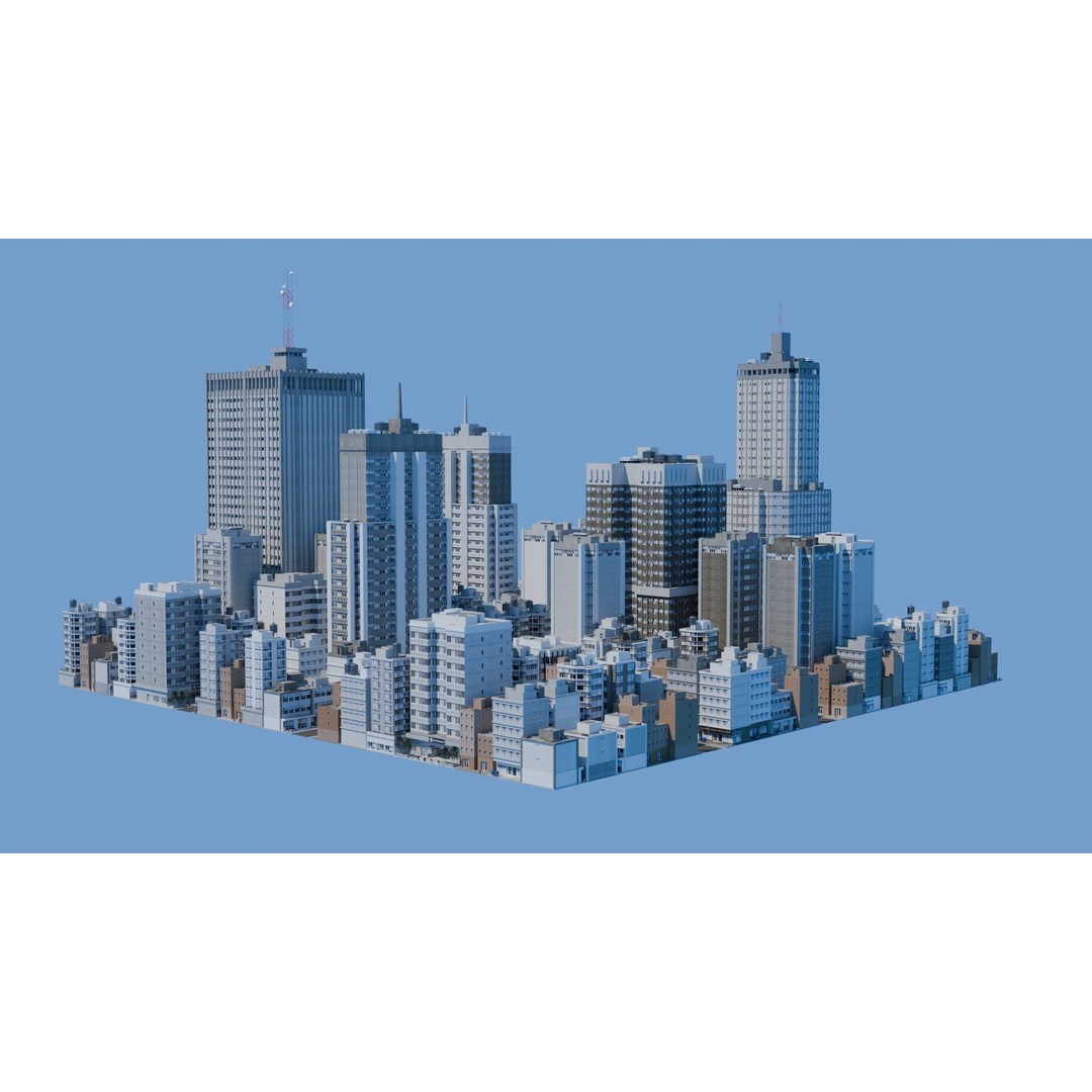 City Downtown Skyscraper 3D Model – Detailed Urban Asset for Games, Blender - View 5