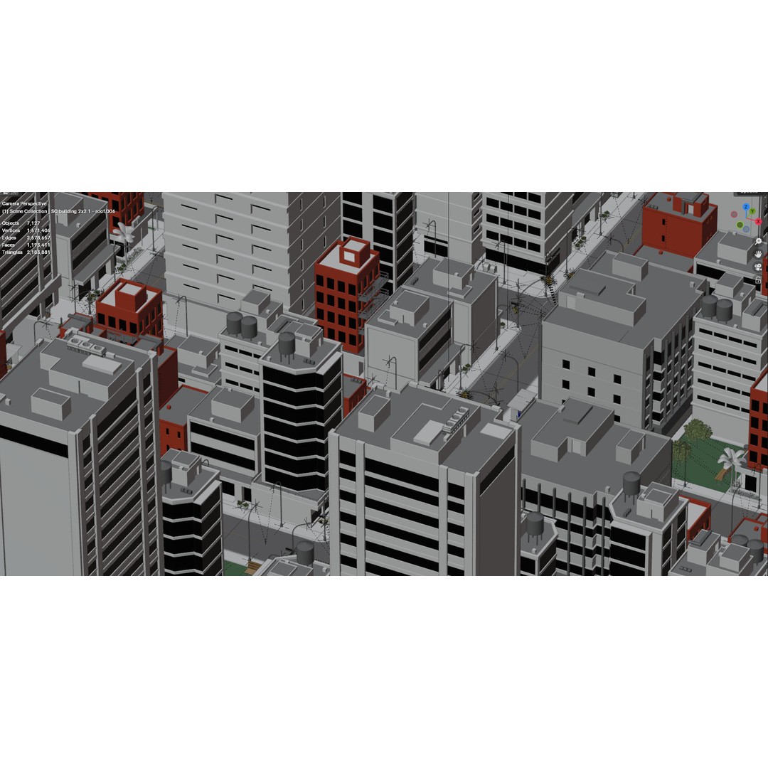 City Downtown Skyscraper 3D Model – Detailed Urban Asset for Games, Blender - View 52