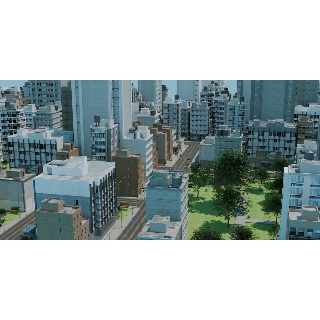 City Downtown Skyscraper 3D Model – Detailed Urban Asset for Games, Blender - View 53